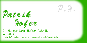 patrik hofer business card